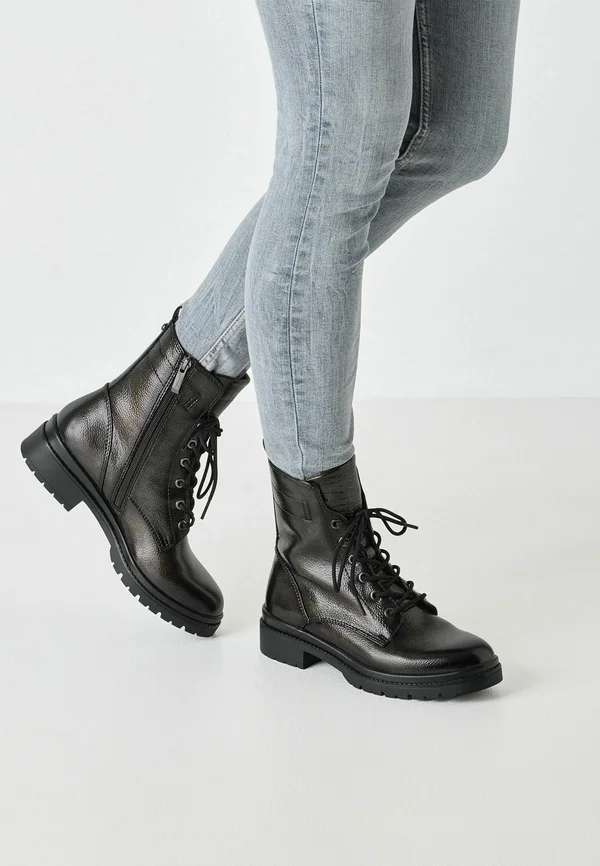 MIT TOUCH-IT REMOVABLE  - Platform ankle boots - anthracite pat