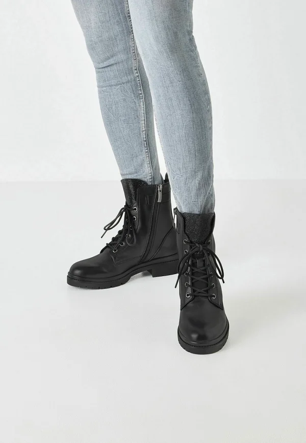 MIT TOUCH-IT REMOVABLE  - Platform ankle boots - black glam