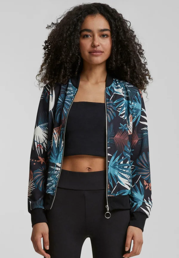 MIT TROPICAL PRINT - Bomber Jacket - black