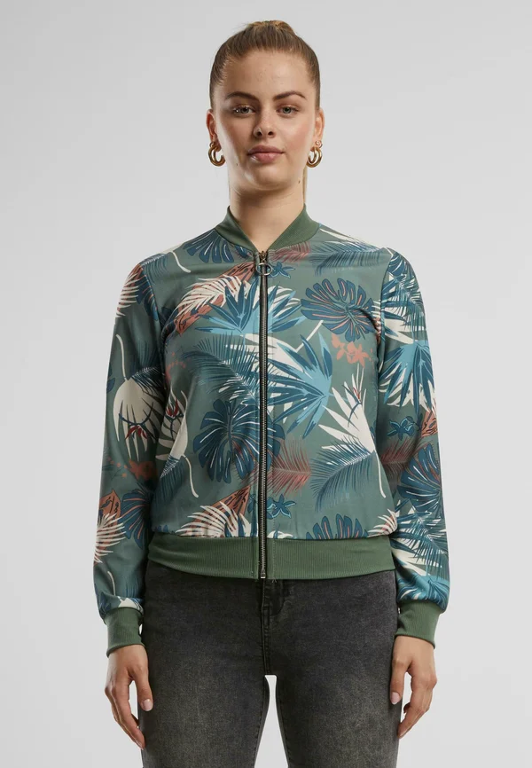 MIT TROPICAL PRINT - Bomber Jacket - military green
