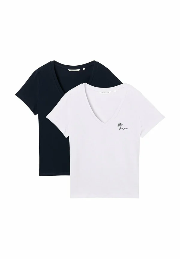 MIT V-AUSSCHNITT IM 2ER-PACK - Print T-shirt - sky captain blue