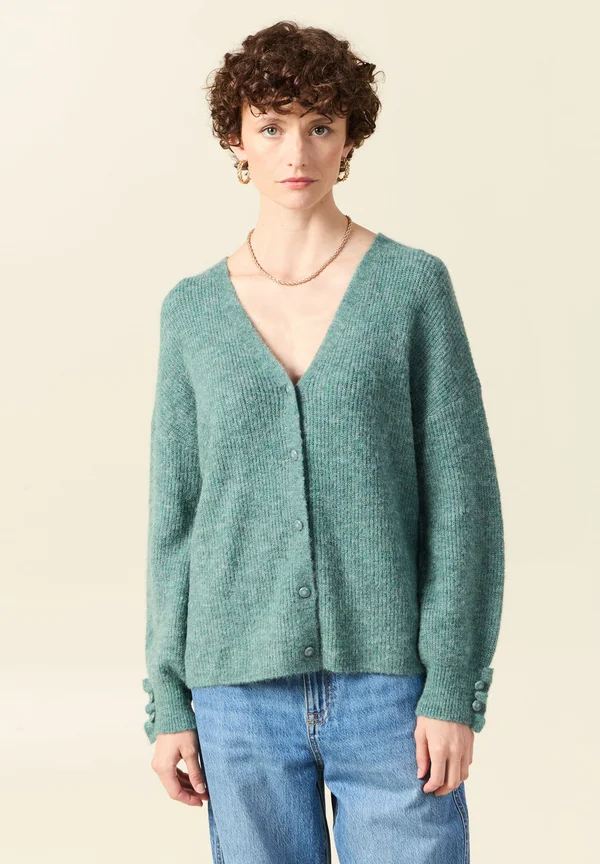 MIT  VOLANTS - Cardigan - vert canard