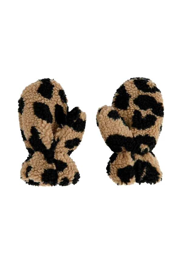 Mittens - cream leopard print