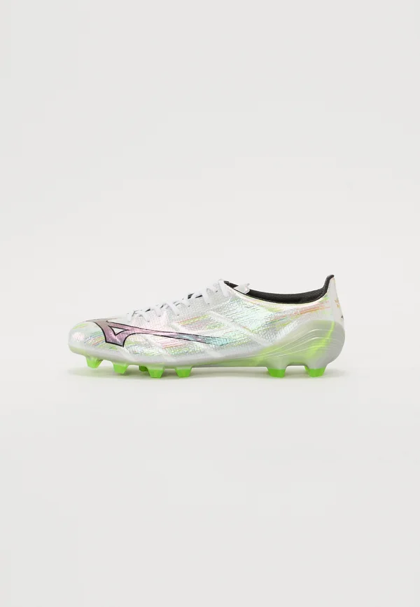 MIZUNO ALPHA II ELITE - Firm-ground football boots - white/black iridescent/black