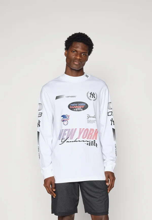 MLB NEW YORK YANKEES RACING LONG SLEEVE TOP - Club wear - white