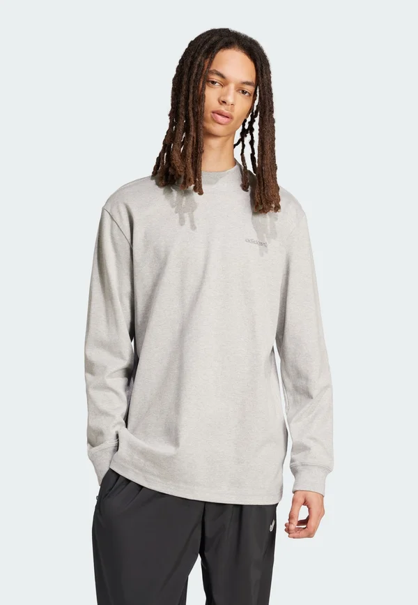 MOCK NECK TEE - Jumper - medium grey heather