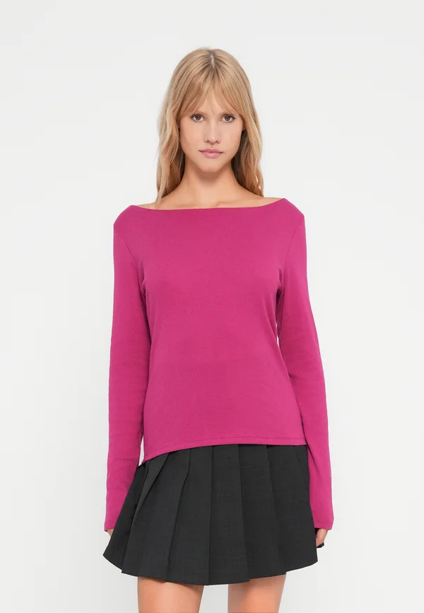MODERN BOAT NECK SOLID - Long sleeved top - cerise