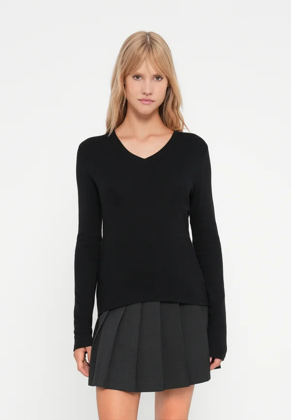 MODERN TEE SOLID - Long sleeved top - black