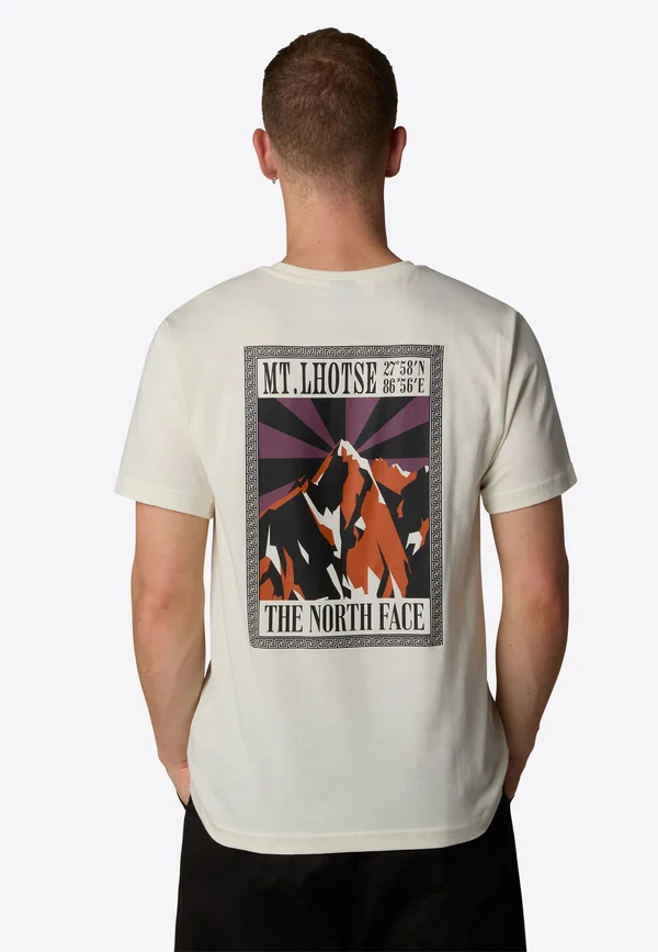 MOUNTAIN PEAK FRAME - Print T-shirt - white dune tnf black bo