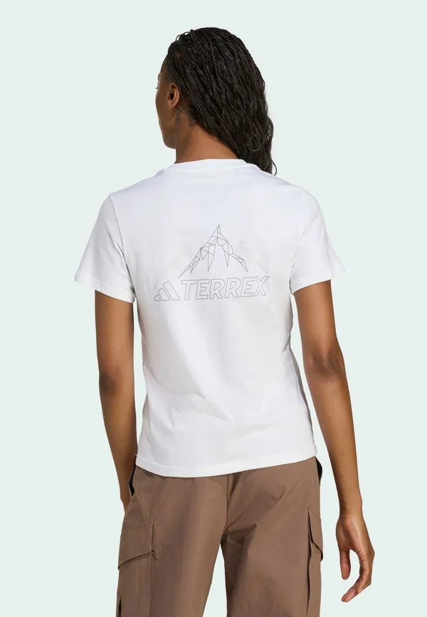 MOUNTAIN TEE - Print T-shirt - white grey three