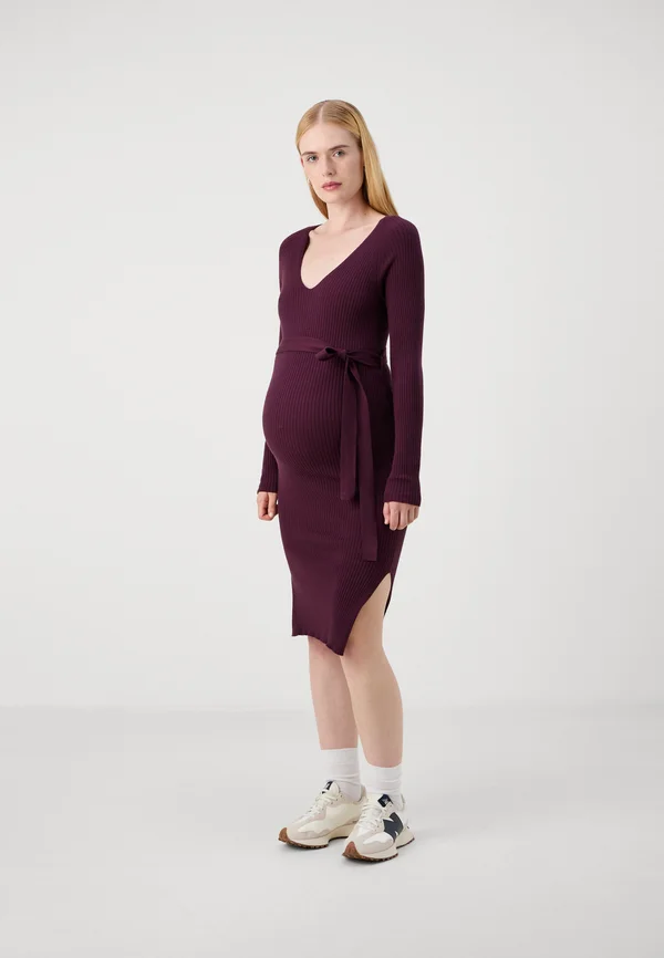 MSABA LS V-NECK BELT GA - Jumper dress - winetasting