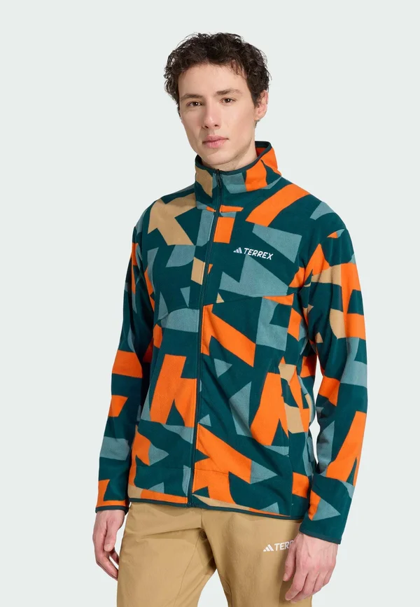 MT AOP  - Fleece jacket - aurora ivy   semi impact orange