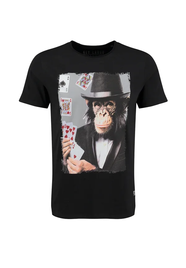 MT PLAYING MONKEY ROUND - Print T-shirt - black