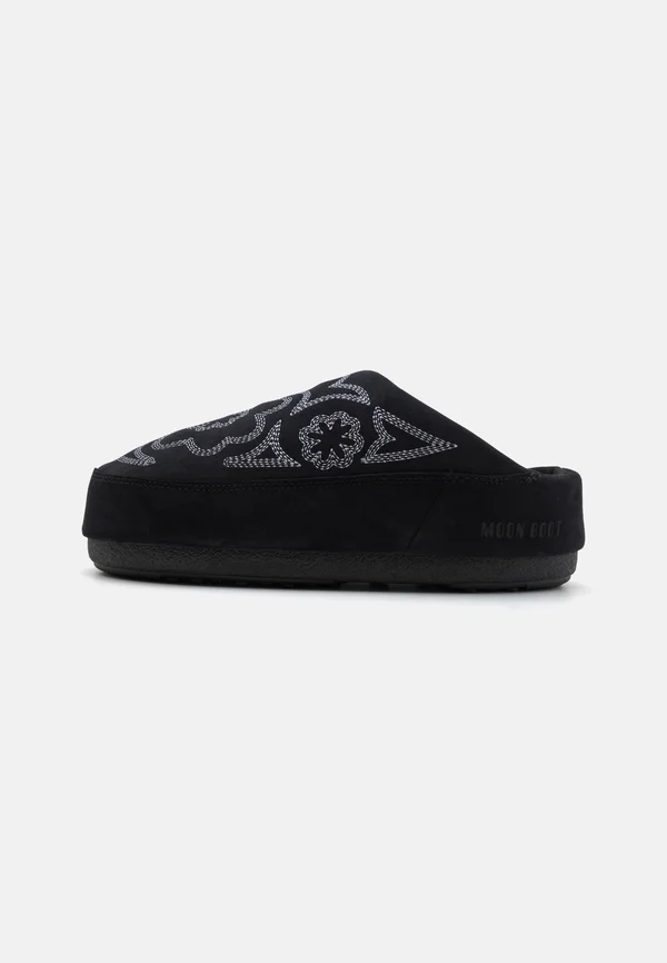 MULE EMBROIDERED UNISEX - Slippers - black/grey