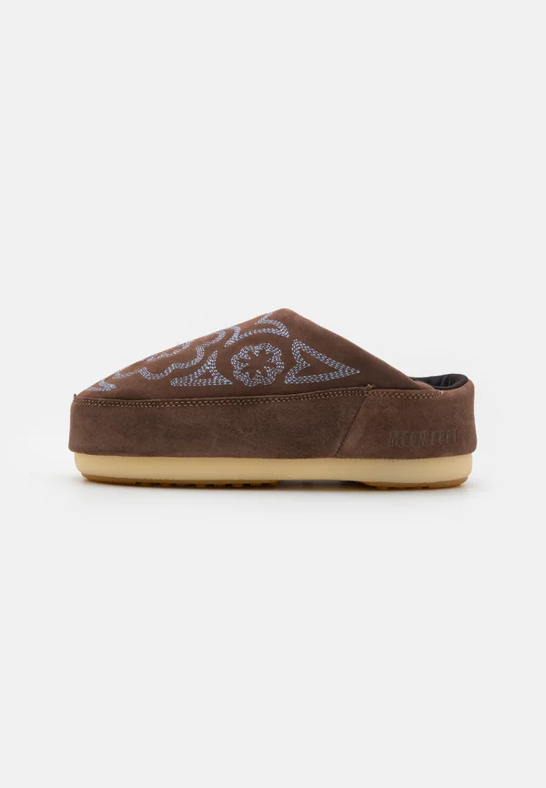 MULE EMBROIDERED UNISEX - Slippers - brown/blue