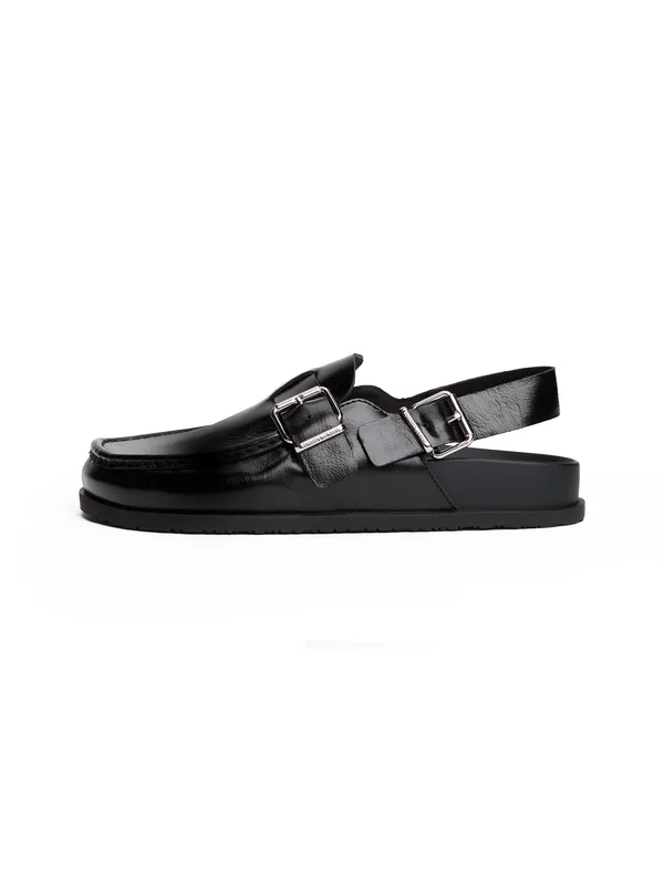 MULE SHINY - Sandals - black