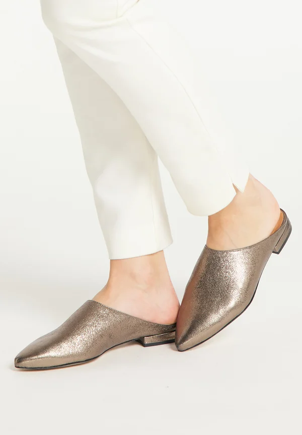 Mules - gold metallic