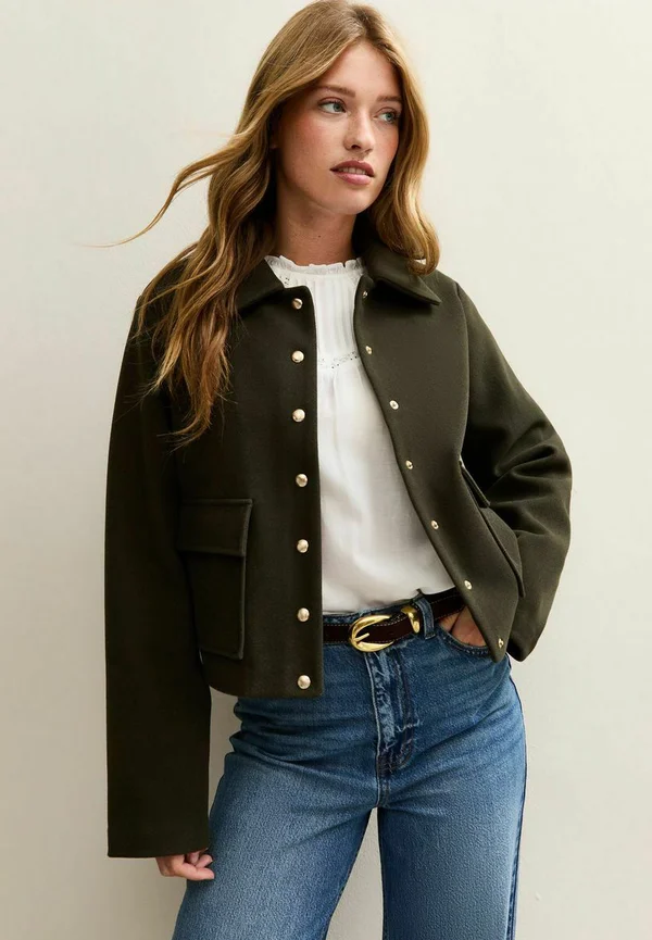 MULTI BUTTON SHACKET - Summer jacket - khaki