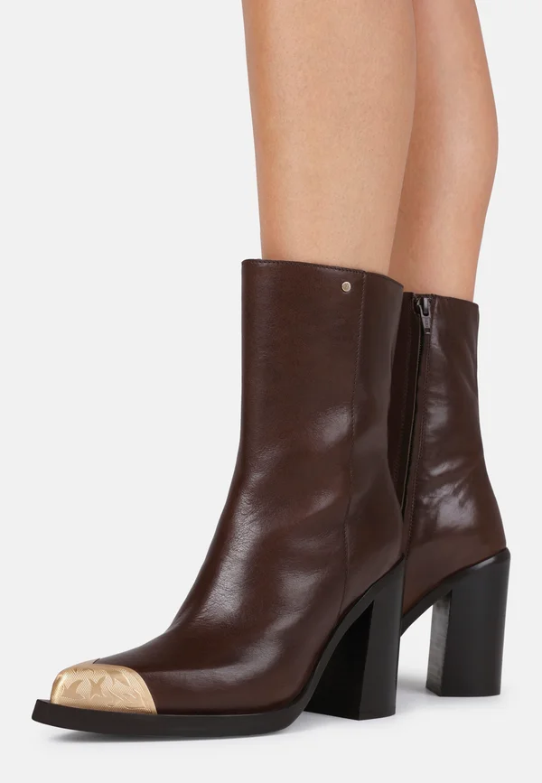 MYA MAE - Cowboy/biker ankle boot - coffee bean