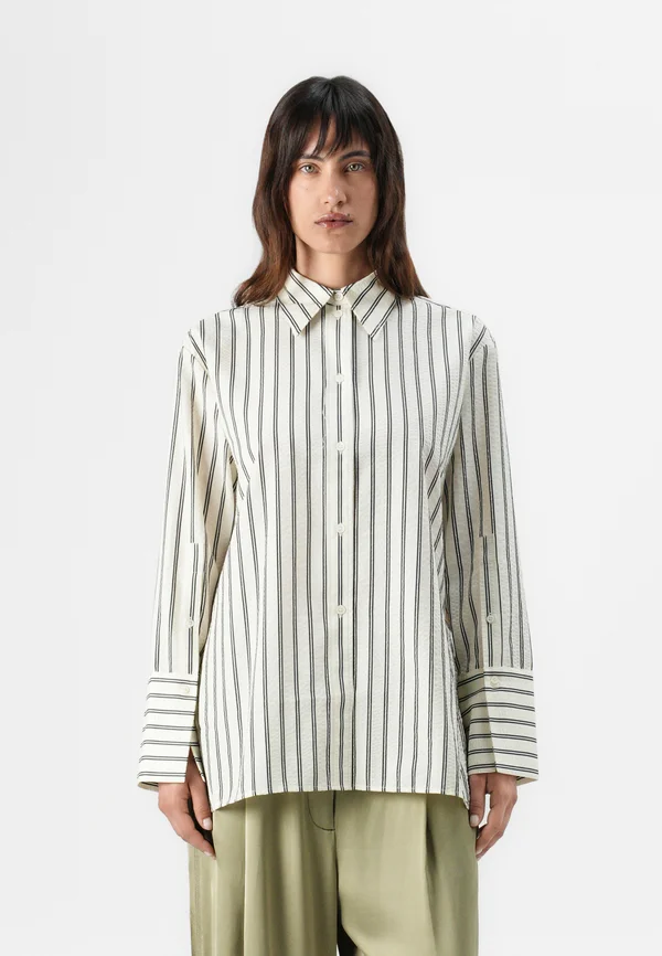 MYLO DELICATE STRIPES - Button-down blouse - pistachio
