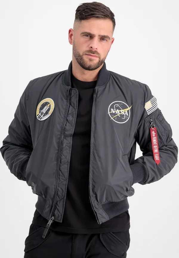 NASA REFLECTIVE - Faux leather jacket - black/reflective