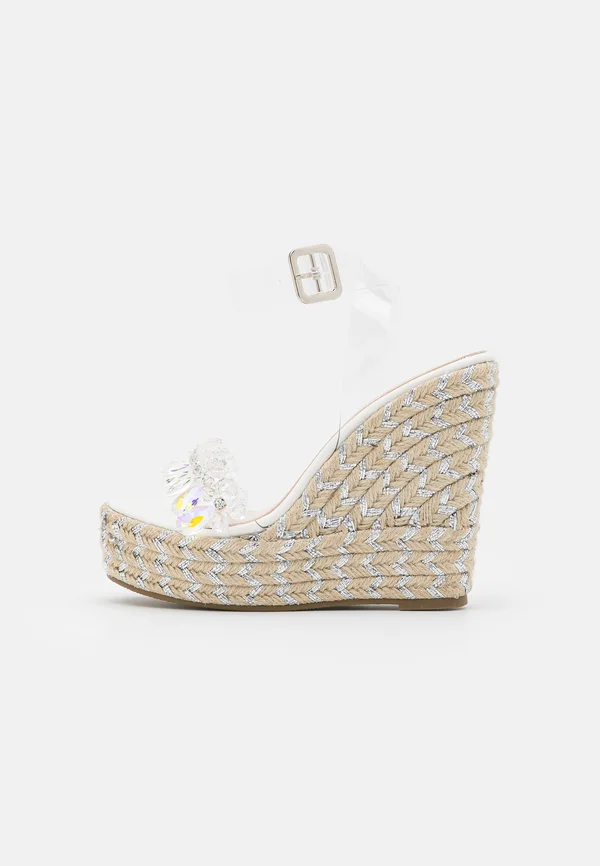 NATALY - Platform sandals - clear/white