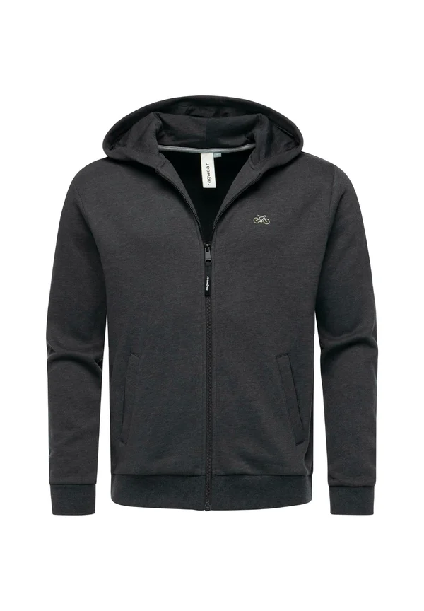 NATTEN EMB - Zip-up sweatshirt - dark grey