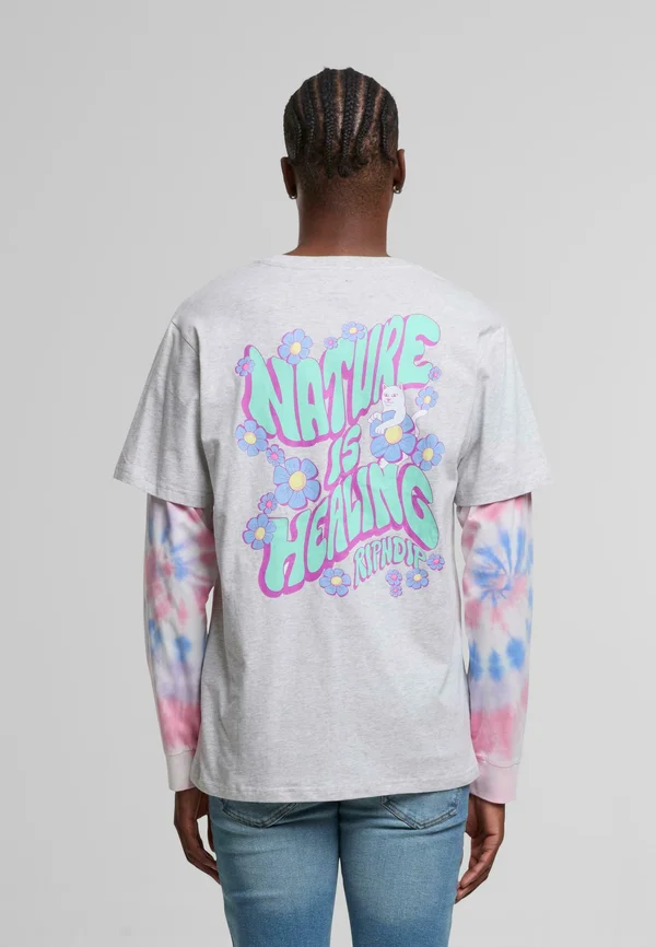 NATURE IS HEALING - Long sleeved top - ash heather