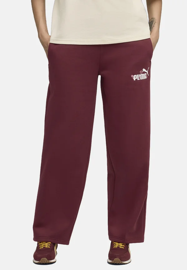 NATURE LOGO STRAIGHT  - Tracksuit bottoms - ruby shimmer