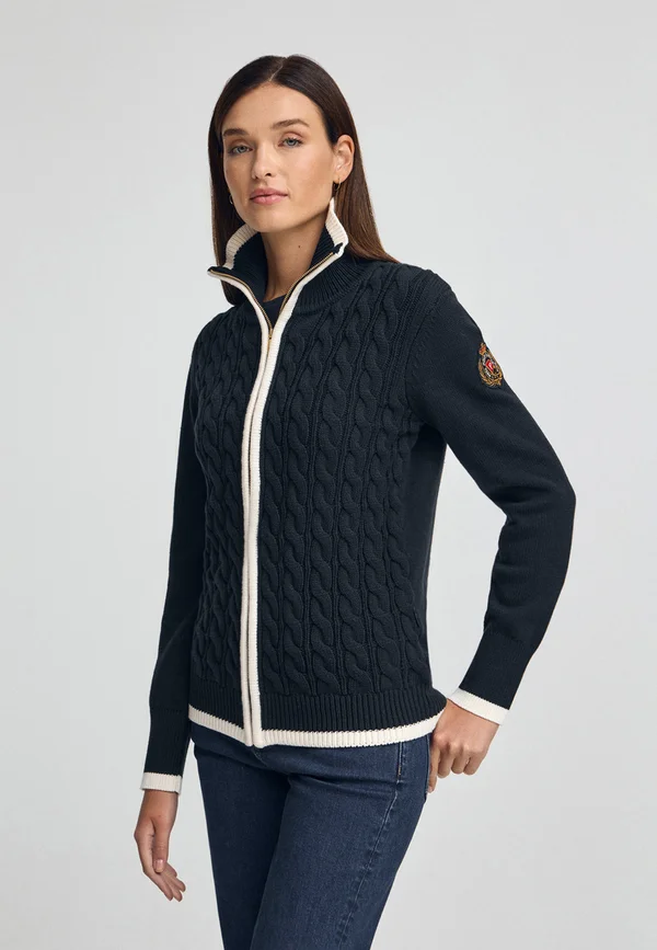 NAUTIC CABLE ZIPPERED - Cardigan - navy