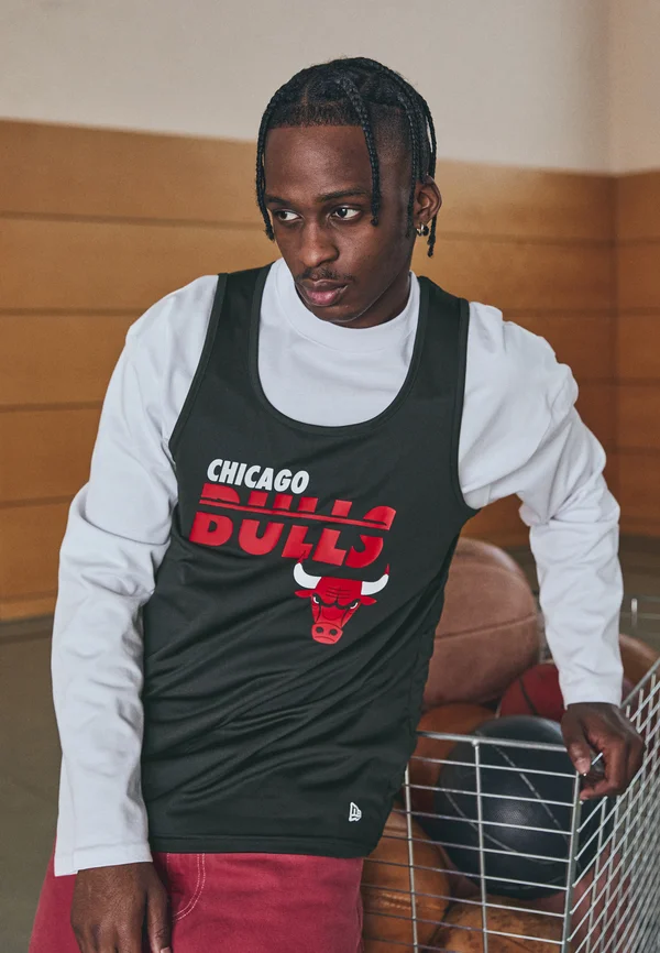 NBA CHICAGO BULLS LEAGUE ESSENTIALS TANK - Top - black