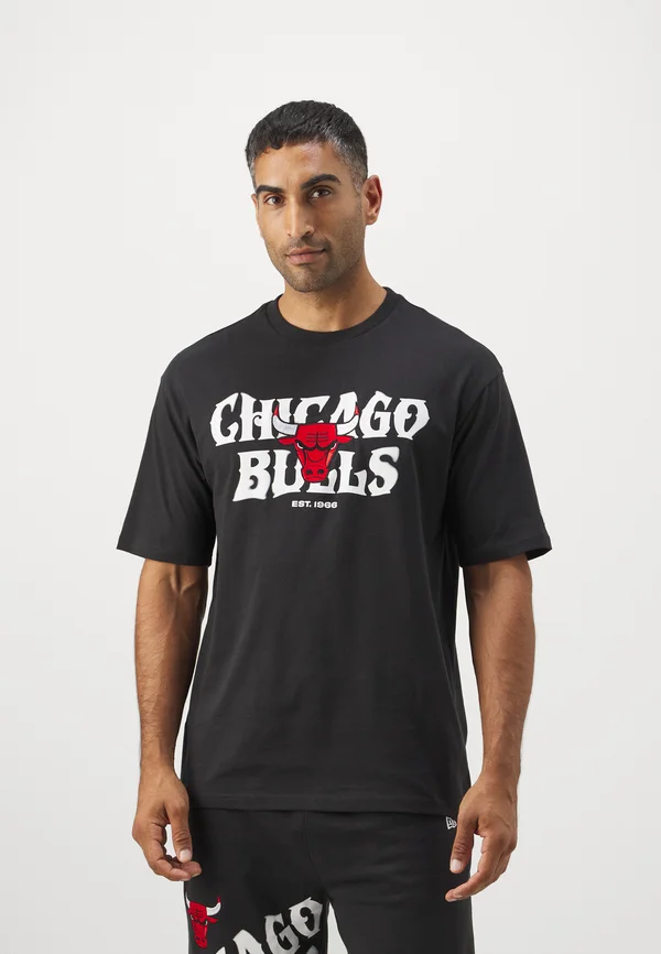 NBA CHICAGO BULLS OVERSIZE TEE - Club wear - black/white