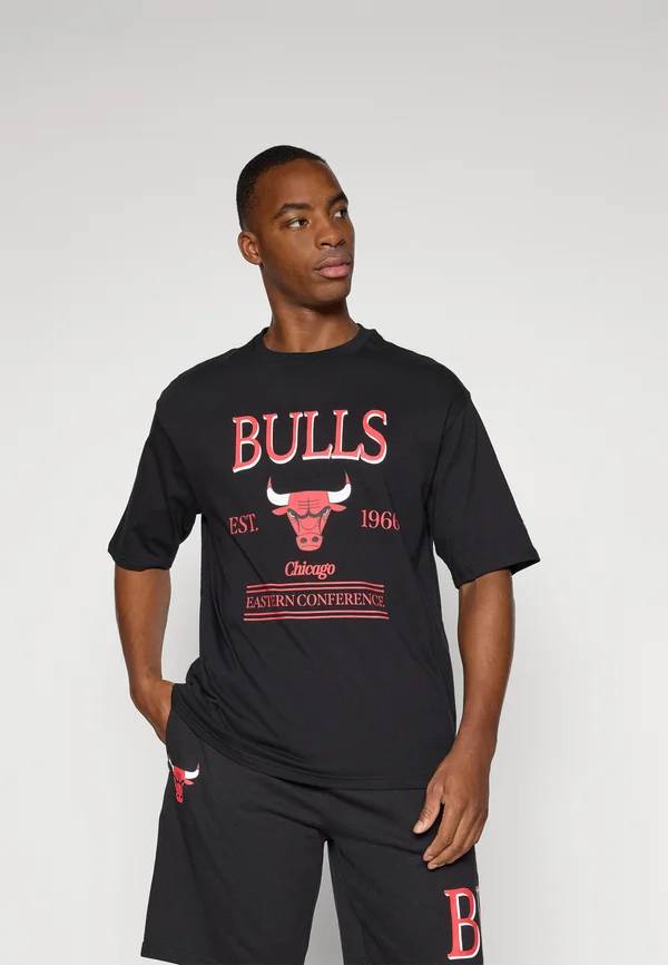 NBA CHICAGO BULLS  TEAM GRAPHIC TEE - Club wear - black