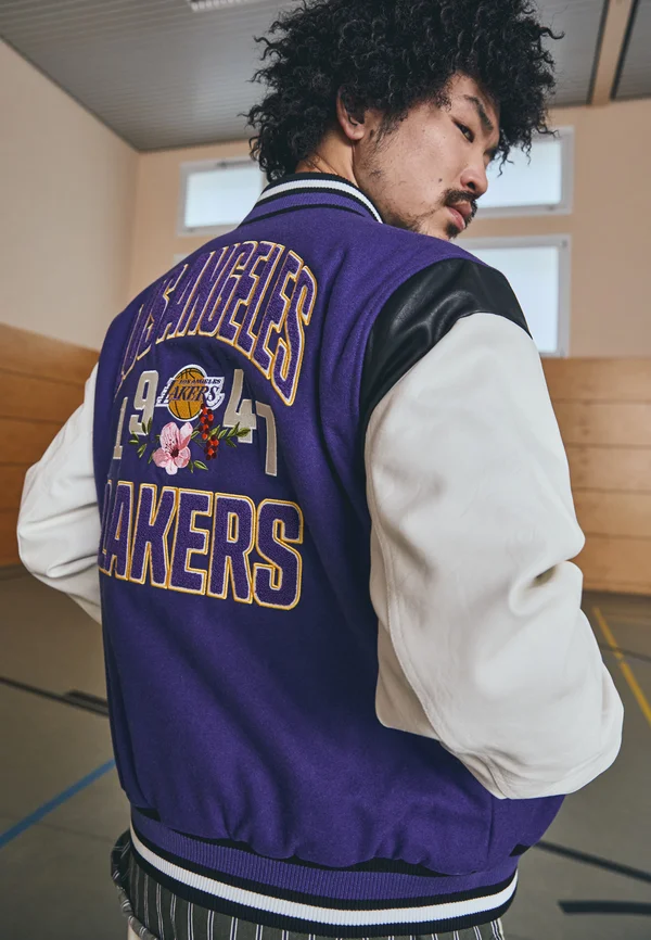NBA LOS ANGELES LAKERS FLORAL VARSITY JACKET - Club wear - dark blue