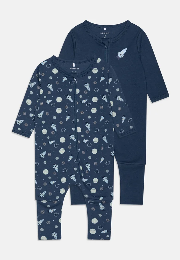 NBMNIGHTSUIT ZIP DARK SPACE 2 PACK - Pyjamas - dark denim