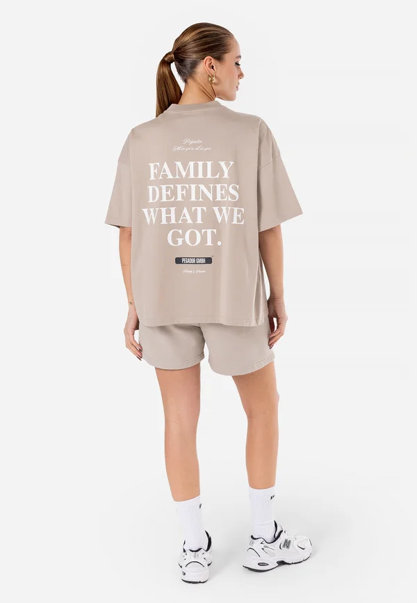 NENNO OVERSIZED TEE - Print T-shirt - washed dark stone