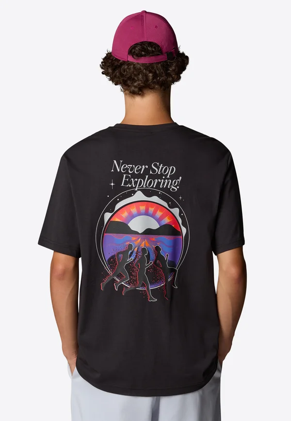 NEVER STOP - Print T-shirt - tnf black