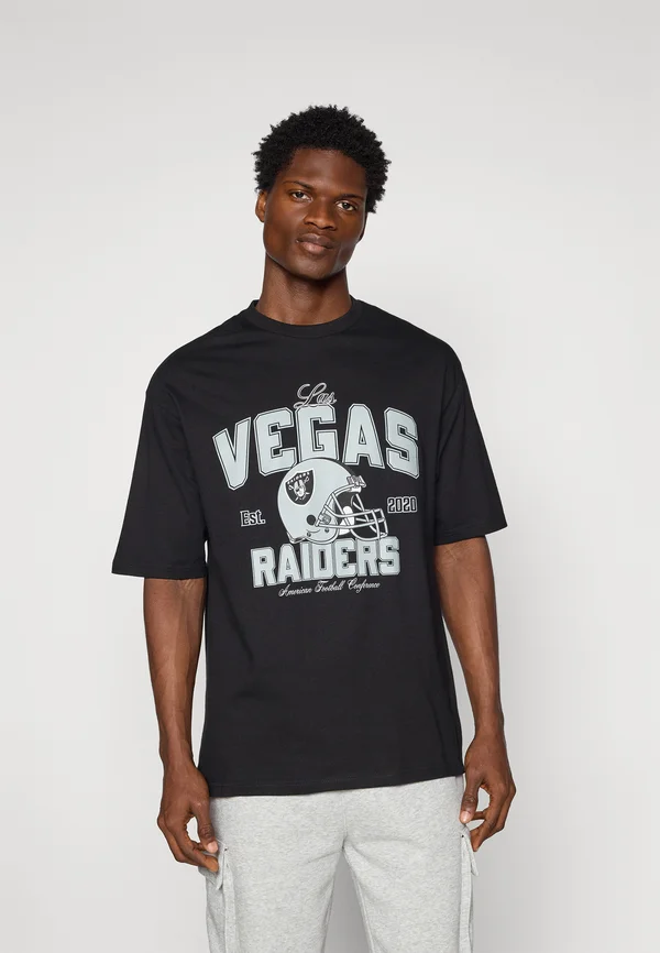 NFL LAS VEGAS RAIDERS HELMET TEE - Club wear - black