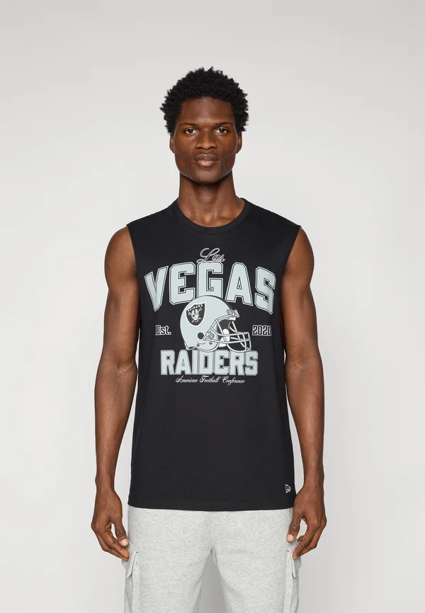 NFL LAS VEGAS RAIDERS SLEEVELESS HELMET TEE - Club wear - black