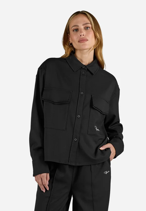 NILAY OVERSIZED OVERSHIRT - Button-down blouse - black
