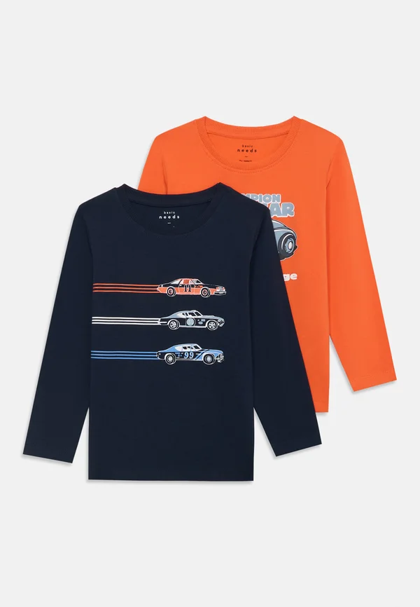 NMMVUX 2 PACK - Long sleeved top - vermillion orange/navy