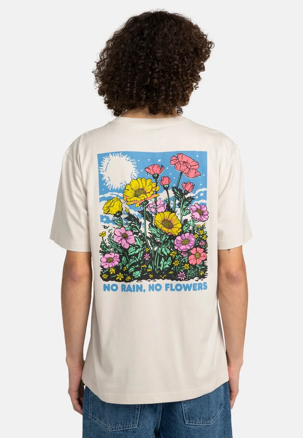 NO RAIN SS - Print T-shirt - oat milk