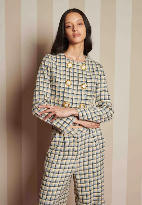 NOOK CHECK DOUBLE BREASTED - Blazer - beige