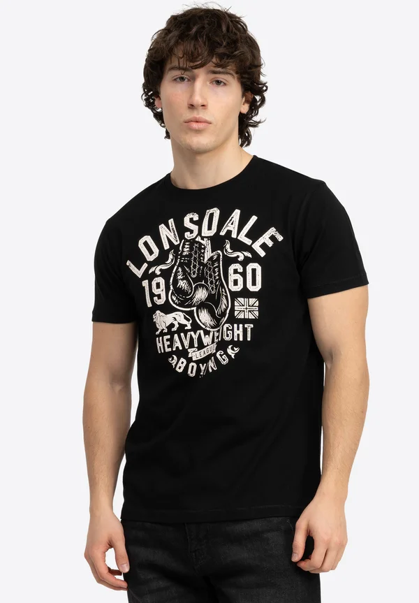 NORMALE PASSFORM MINVER - Print T-shirt - black ecru