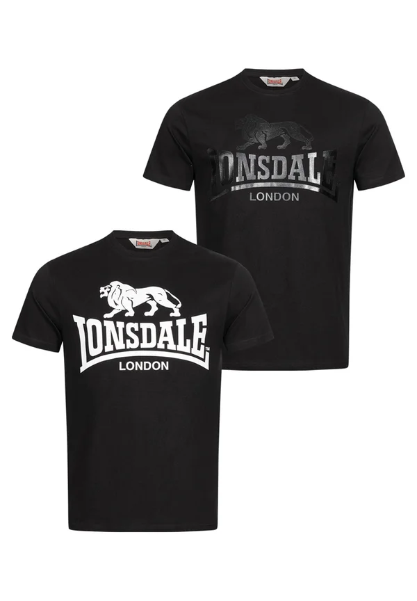 NORMALE PASSFORM TWO PACK KELSO - Print T-shirt - black black