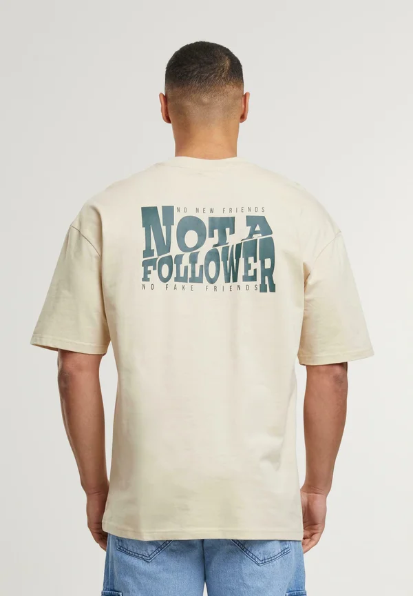 NOT A FOLLOWER - Print T-shirt - whitecap gray