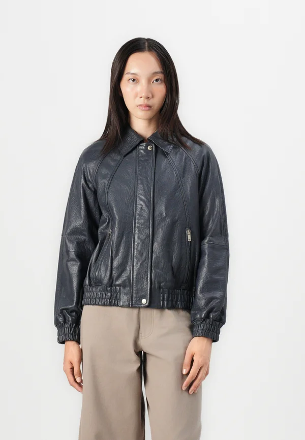 NULA - Leather jacket - asphalt