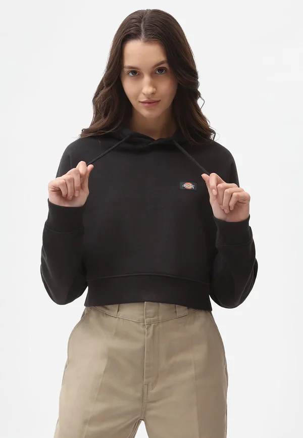 OAKPORT CROPPED HOODIE - Hoodie - black