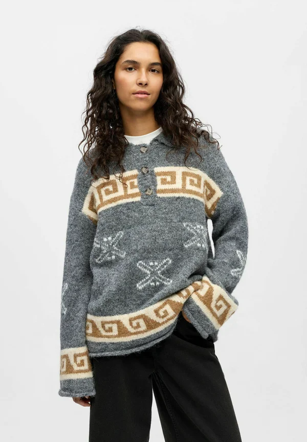 OBJGALIA - Jumper - medium grey melange