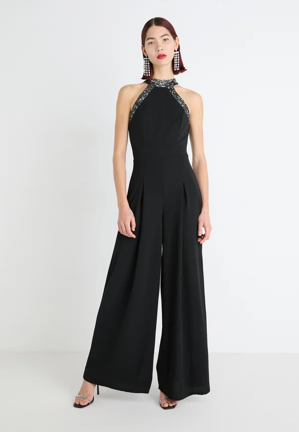 ODELLE SEQUIN HALTER NECK - Jumpsuit - black